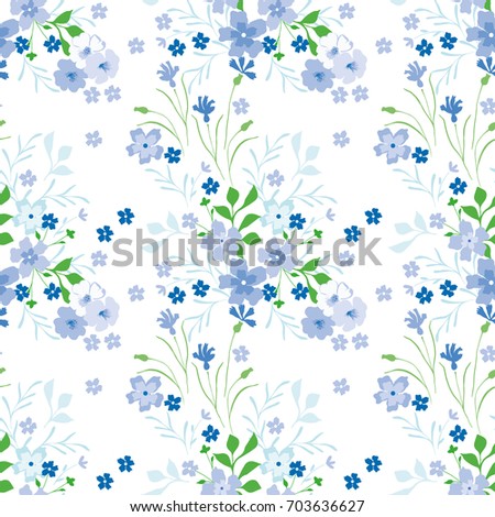 Flowers pattern. Seamless floral texture for cute design textiles, wrapping, paper, wallpaper. 