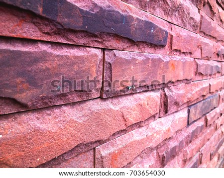 Red brick skew wall vintage background with Sunlight