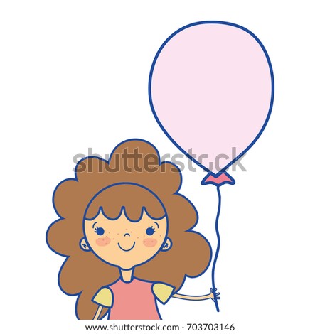 beauty girl with balloon design in the hand