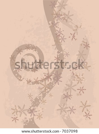 Christmas snowflake abstract background with grunge textures.