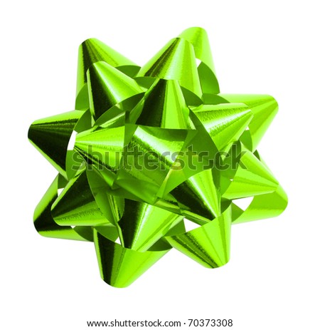 gift light green bow isolated on white background