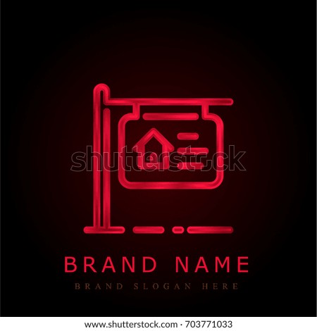 For sale red chromium metallic logo