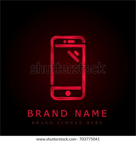 Iphone red chromium metallic logo