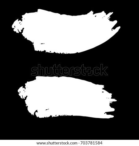 Set of Hand Painted White Brush Strokes.Vector Grunge Brushes. Dirty Artistic Design Elements. Creative Design Elements.