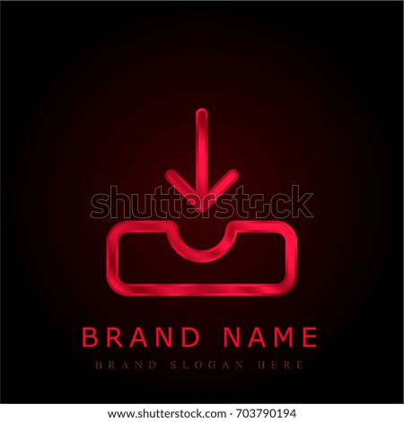 Download red chromium metallic logo