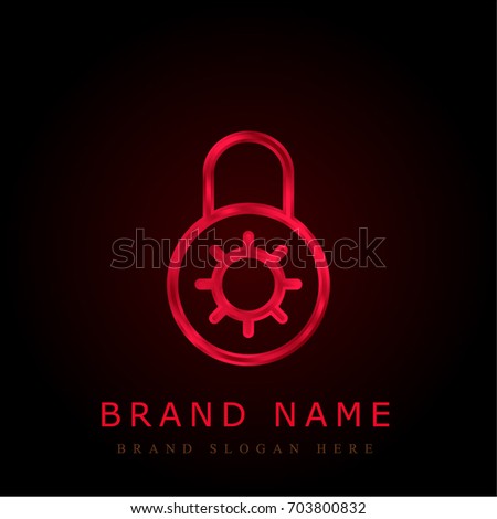 Locked red chromium metallic logo