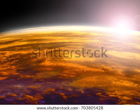 the Mars from photo shop during a sunrise  atmosphere of yellow earth for background.