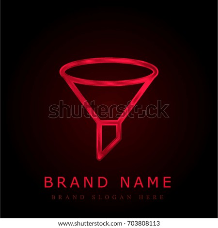 Funnel red chromium metallic logo