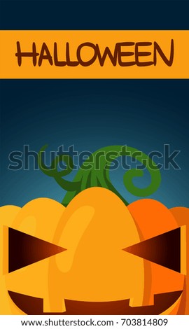 Halloween Carnival with Pumpkin. Vector Illustration. Party Invitation Concept.Card Template