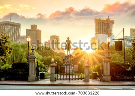 George Washington monument in Public Garden Boston Massachusetts USA