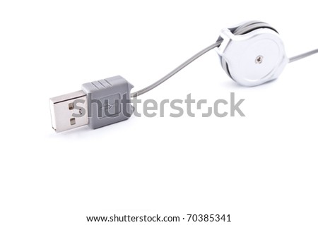 USB cable on white background