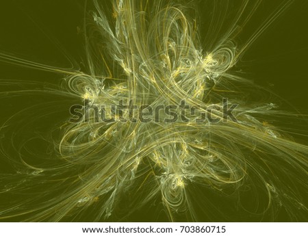 Abstract fractal illustration green toned. Future technology background. Design element for book covers, presentations layouts, title and page backgrounds. Digital collage. Raster clip art.