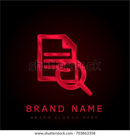 Document red chromium metallic logo