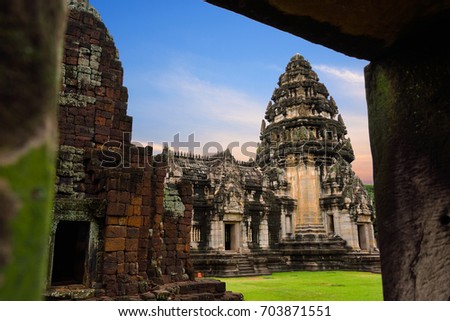 Prasat Hin, Castle Rock in Phimai Historical Park, One of the famous attractions of Nakhon Ratchasima