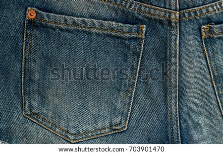 Jeans closeup with pockets from back