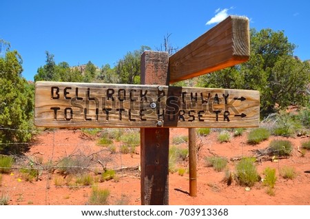 Bell Rock and Little Horse Trail Sign in Sedona , AZ