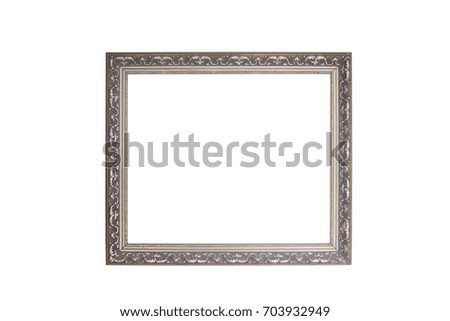 golden metal photo frame isolated on white background