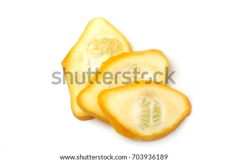 Cuted squash on a white background