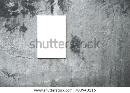 Vertical blank empty canvas mockup close-up on modern modern concrete texture