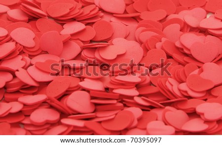 Multiple hearts on a white background.