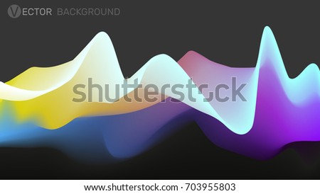 3D wavy abstract background. Dynamic Effect. Futuristic Technology Style. Motion Vector Illustration. Background for banner, flyer, book, cover, poster.