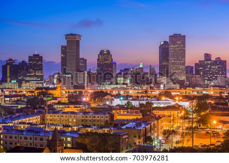 New Orleans, Louisiana downtown city skyline.
