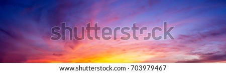 Gorgeous Panorama twilight sky and cloud at morning background image Royalty-Free Stock Photo #703979467