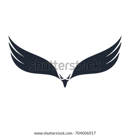 Hunter eagle. Eagle with negative space on white background. Vector illustration.