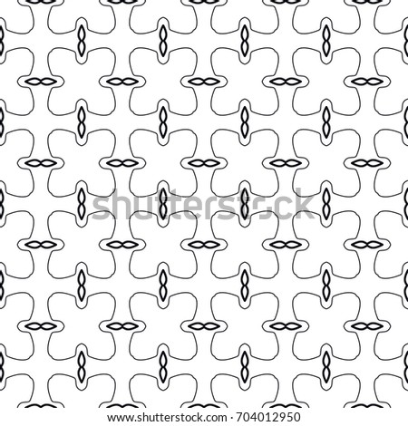 Seamless geometric line pattern. Black and white graphic seamless linear background, repeating texture for textile fabric or paper print. Tribal ethnic arabic, indian, turkish monochrome ornament