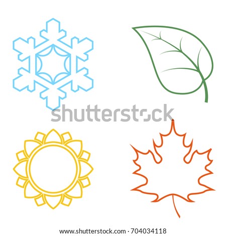 Four colored icons with seasons.