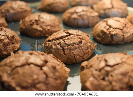 Chocolate Brownie Cookies Royalty-Free Stock Photo #704034631