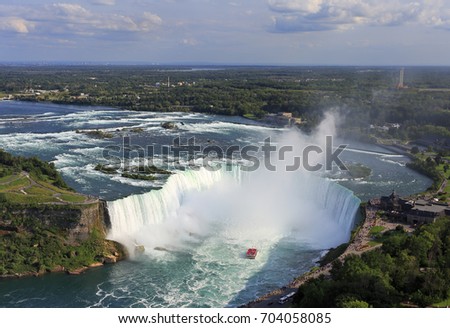 Horseshoe Falls in Niagara, aerial view