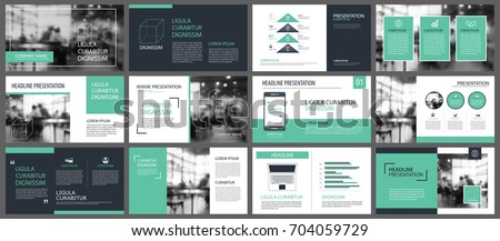 Green presentation templates and infographics elements background. Use for business annual report, flyer, corporate marketing, leaflet, advertising, brochure, modern style. Royalty-Free Stock Photo #704059729