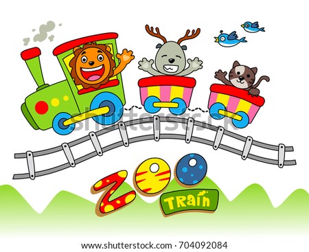 zoo train - vector illustration for children.