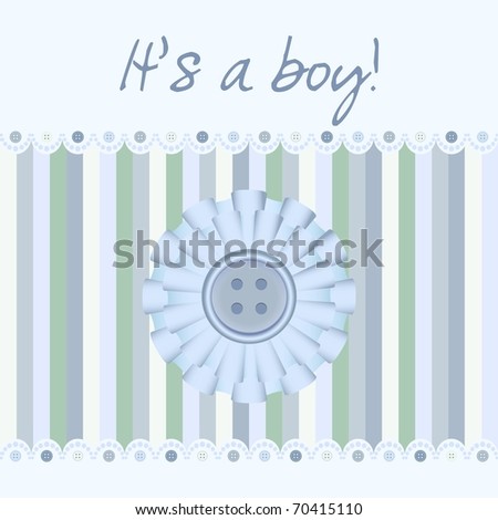 "It's a boy!" baby card announcement