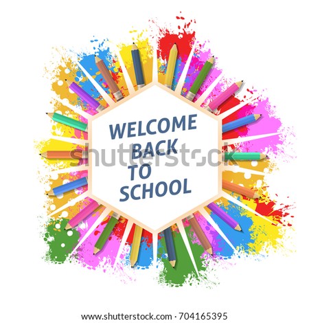 Vector Welcome Colorful Back to School Website Banner Design