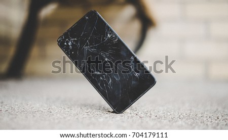 Broken screen smartphone