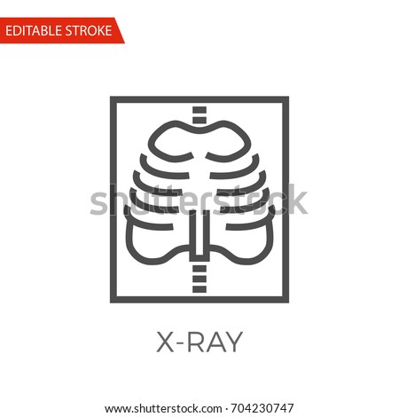 X-ray Thin Line Vector Icon. Flat Icon Isolated on the White Background. Editable Stroke EPS file. Vector illustration. Royalty-Free Stock Photo #704230747