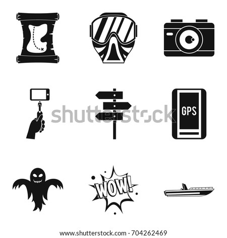 GPS tracking icons set. Simple set of 9 gps tracking vector icons for web isolated on white background