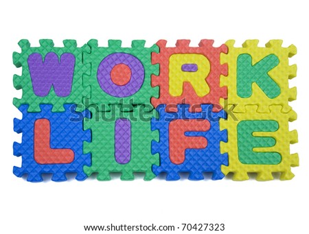 Work and Life puzzle isolated on white