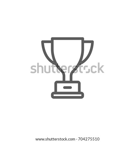 Trophy cup line icon, Vector on white background Royalty-Free Stock Photo #704275510