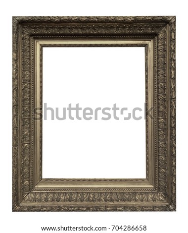 antique golden frame isolated on white background with clipping path.