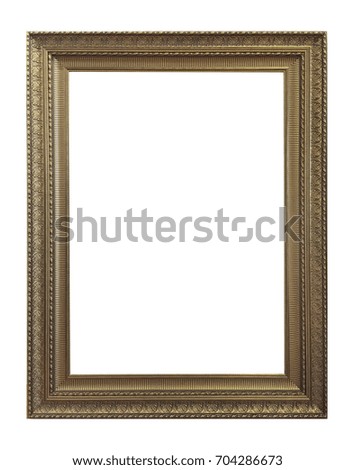 antique golden frame isolated on white background with clipping path.