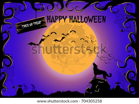halloween background . Vector Illustration