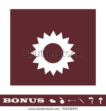 Star icon flat. Simple white pictogram on brown background. Illustration symbol and bonus buttons
