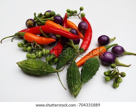 vegetables isolated on white