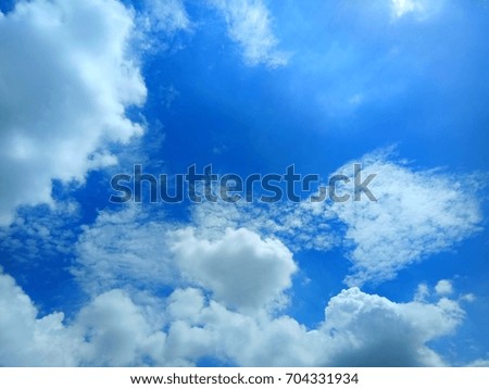 Blue sky with white cloud on sunny day
