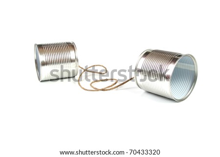 communication concept: tin can phone Royalty-Free Stock Photo #70433320