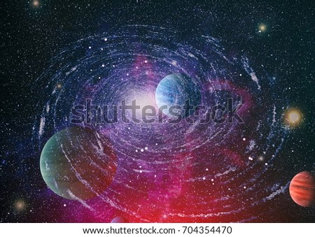 Galaxy in space, beauty of universe, black hole. Elements furnished by NASA
