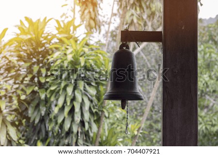 Old vintage bell hanging in church